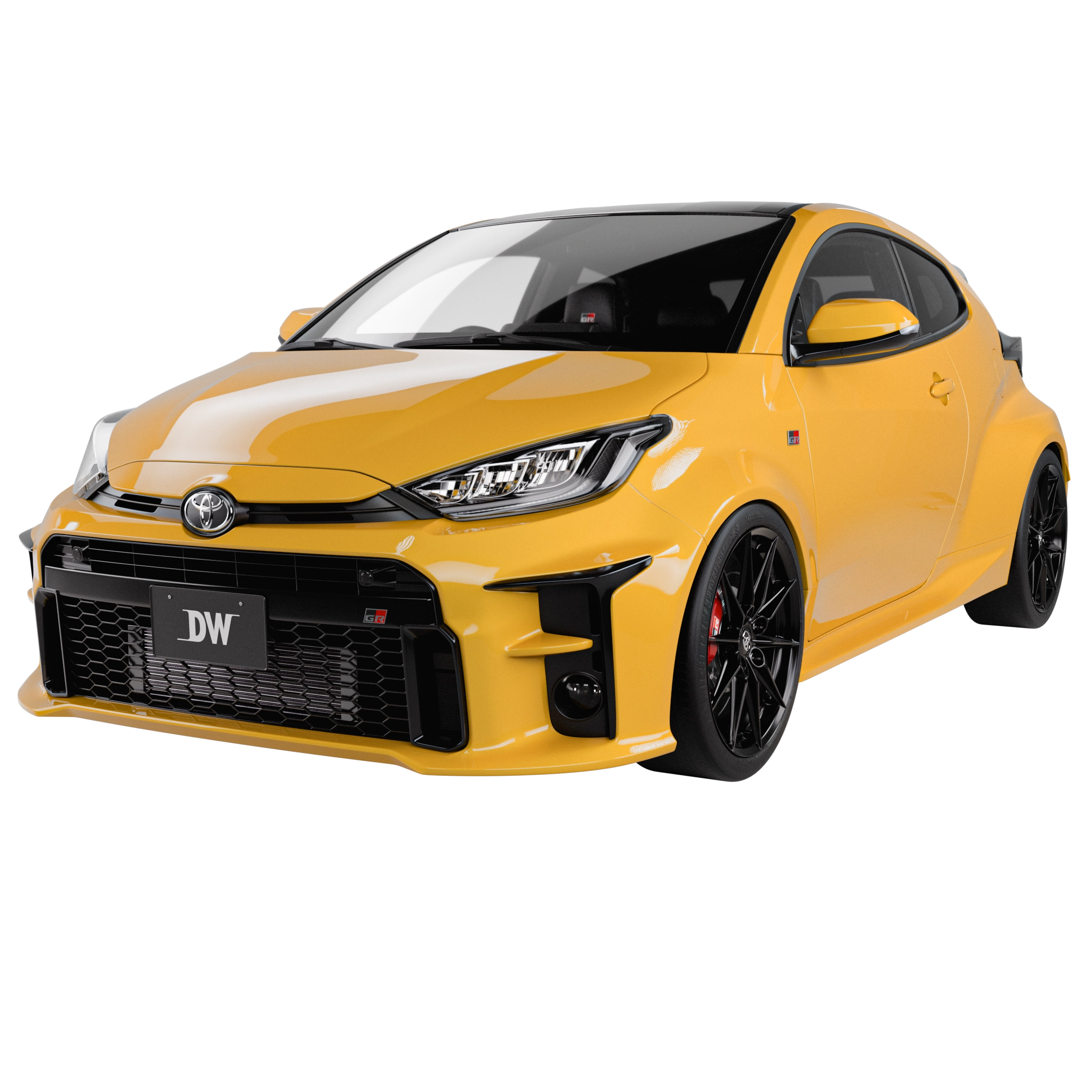 Yellow Toyota GR Yaris 2021 3D model